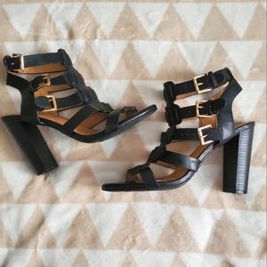 Heel sandals, Size 10, Dark brown